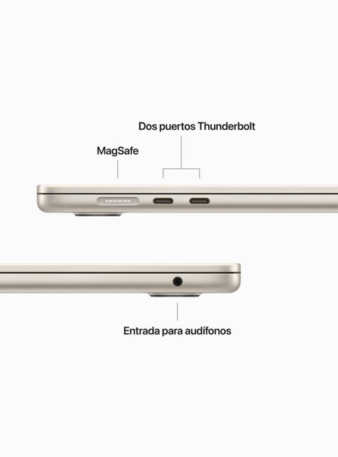 MacBook Air 15" Chip M2 8 Núcleos CPU y 10 Núcleos GPU 8GB RAM 256GB SSD Blanco Estelar-8