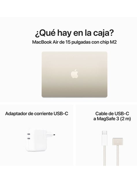 MacBook Air 15" Chip M2 8 Núcleos CPU y 10 Núcleos GPU 8GB RAM 256GB SSD Blanco Estelar-9