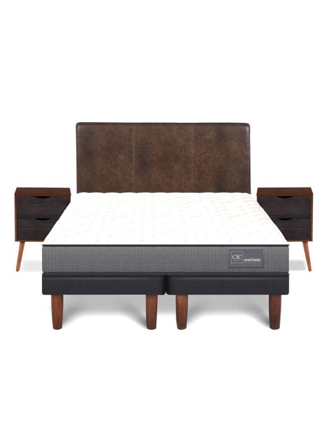 Cama Europea Anatomic King + Set Muebles Baker-1