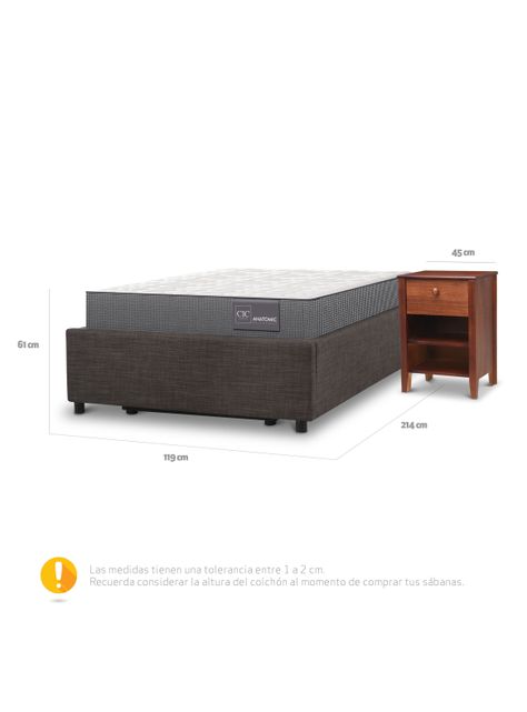 Cama Space Box Anatomic 1.5 + Velador Torino-1