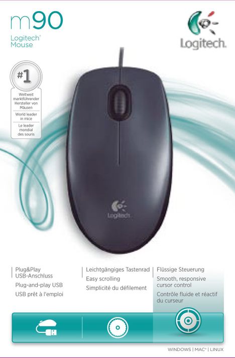 Mouse Logitech Alambrico M90 Negro-1