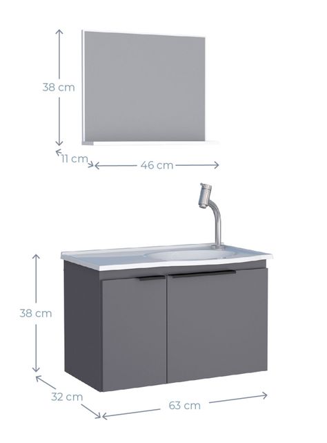 Mueble Vanitorio + Aéreo Espejo Quartzo-1