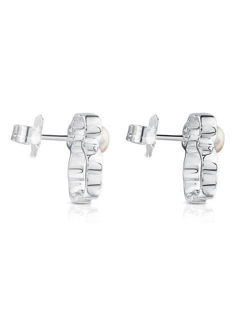 Aros Tous Silueta de Plata con Perla-3