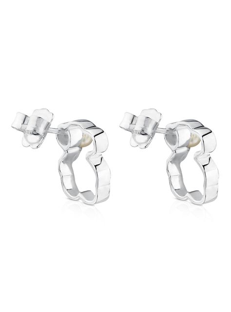Aros Tous Silueta de Plata con Perla-4
