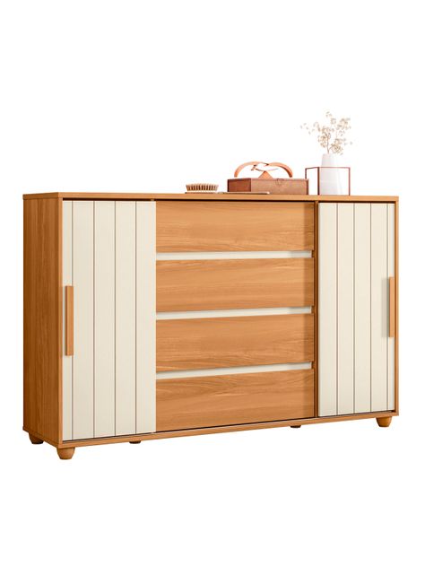 Cómoda Evidenza Rustic 2 Puertas 4 Cajones-2