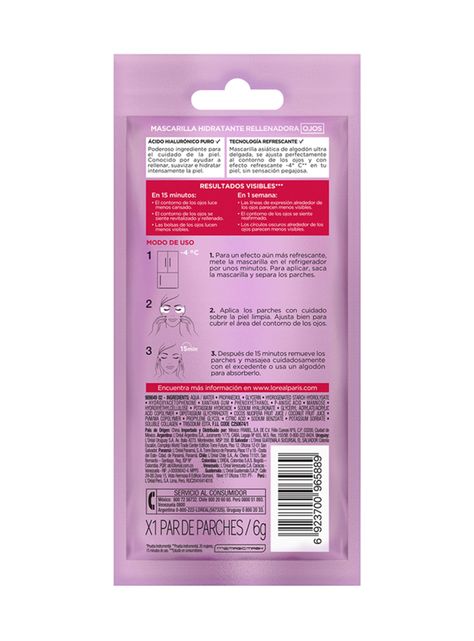 Mascarilla Dermo Expertise L'Oréal Paris Revitalift Ácido Hialurónico Ojos-2