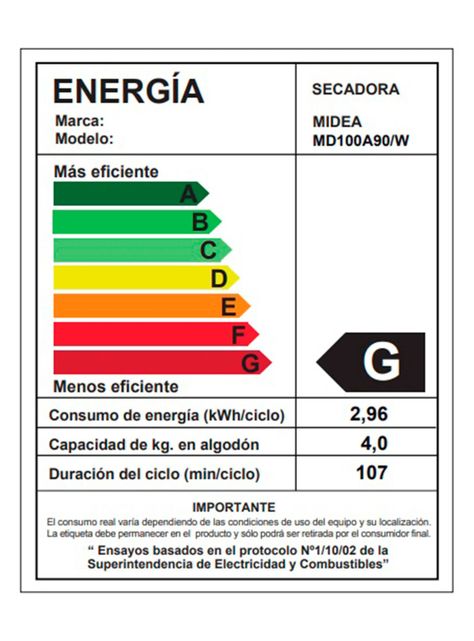 Secadora Frontal 9 Kilos MD100A90/W-8