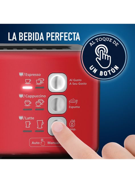 Cafetera Espresso y Cápsulas Primalatte Roja 6603-4