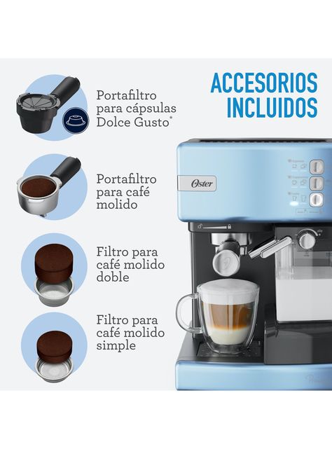 Cafetera y Cápsulas Automática Primalatte Celeste 6603-3