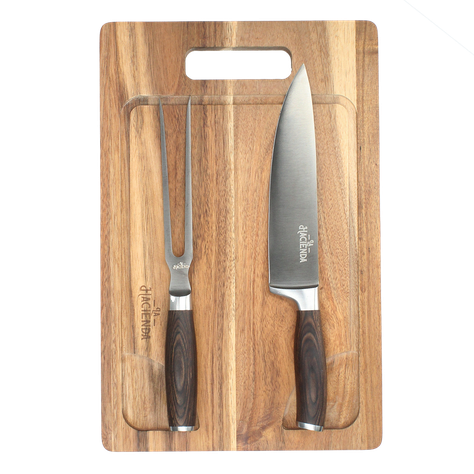 Set Tenedor + Cuchillo + Tabla 40x26 cm-0