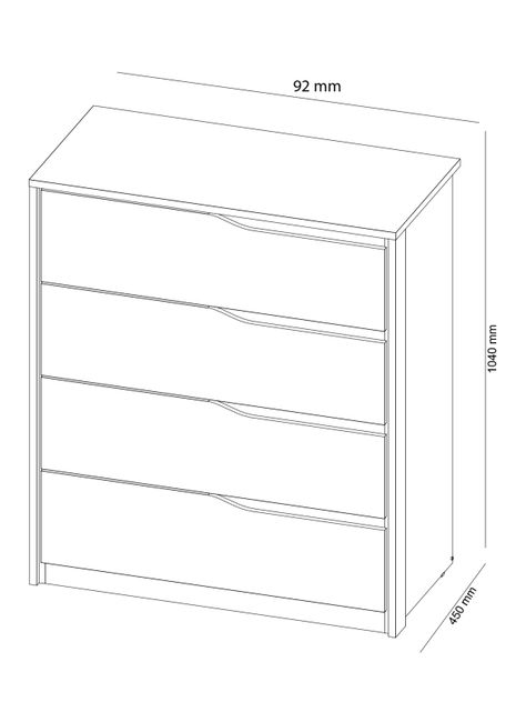 Comoda Atria 4 Cajones Amendoa Blanco-1