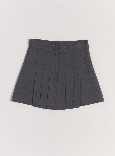 Falda Gris Tableada De 6 A 8-4
