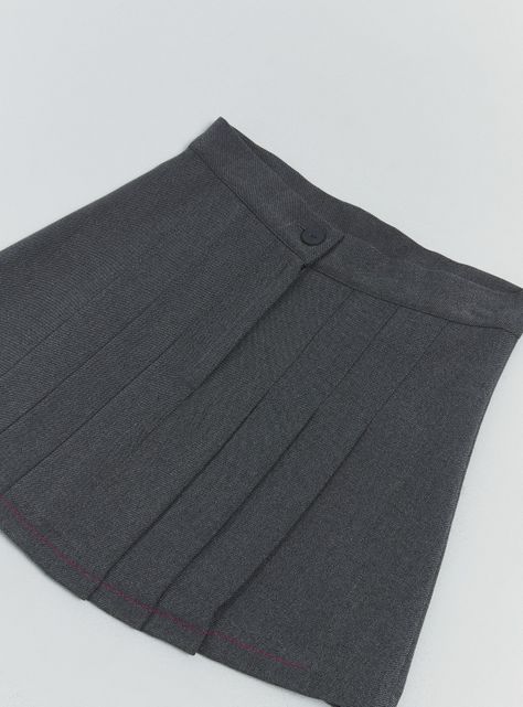 Falda Gris Tableada De 6 A 8-6