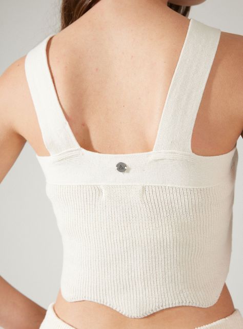 Polera Tejida Halter con Cuello Cruzado-3