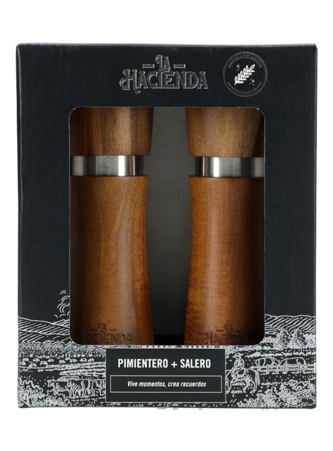 Set 2 Pimientero/Salero Acacia 16.5 cm-3