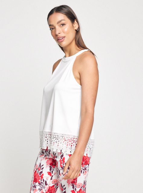 Polera Halter Y Macramé En Basta-0