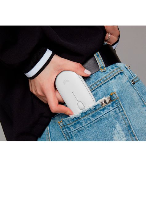 Mouse Logitech Inalámbrico Pebble M350 Offwhite-3