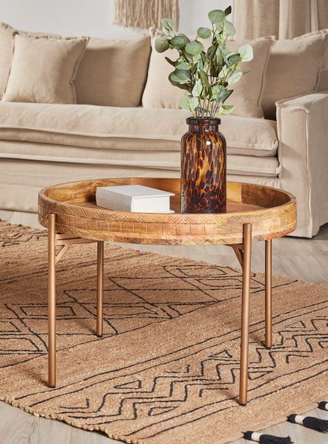 Mesa de Centro Bandeja Tallada 70 cm-0