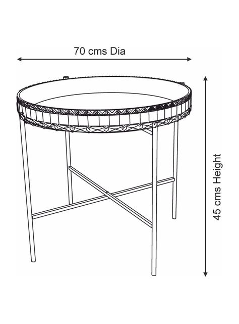 Mesa de Centro Bandeja Tallada 70 cm-2