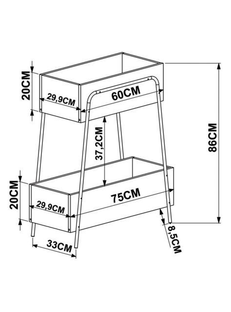 Estante Decocasa Multifuncional Steel Tube 2 Cajones-1