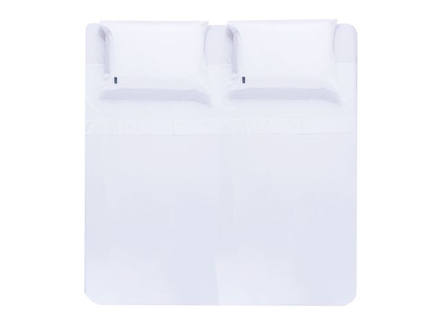 Juego de Sábanas 300H King Bordado Blanco Diseño 1-0