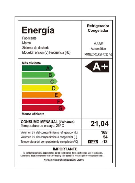 Refrigerador Mabe No Frost 222 Litros RMN222PXLRS0-7