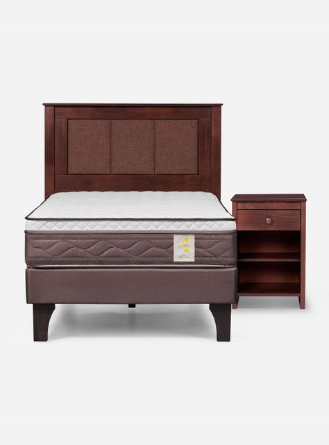 Cama Europea New Style 4 Plus 1.5 Plazas + Set Mueble Rachel-1