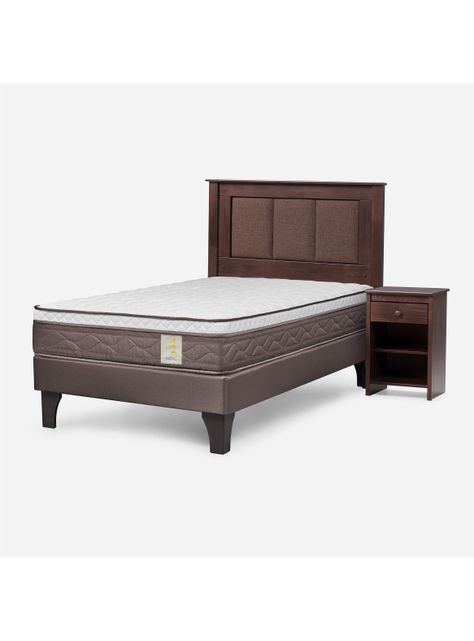 Cama Europea New Style 4 Plus 1.5 Plazas + Set Mueble Rachel-0