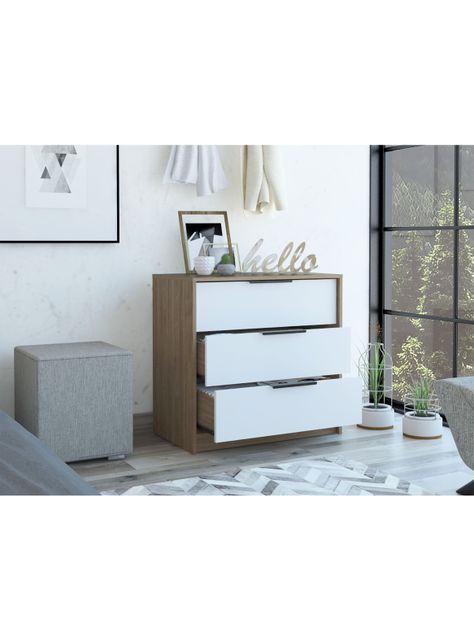 Cómoda Kaia 3 Cajones Beige-1