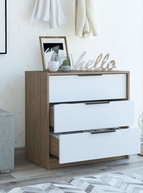 Cómoda Kaia 3 Cajones Beige-0
