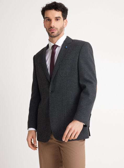 Blazer Recto en Clásico Tweed Diagonal-0