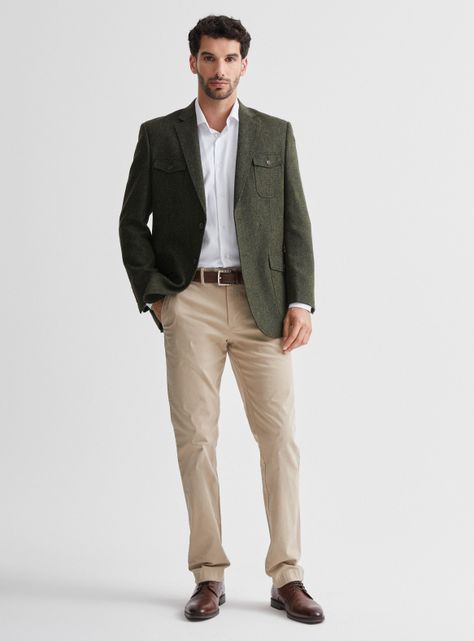 Blazer Recto Cazador en Tweed Espigado-4