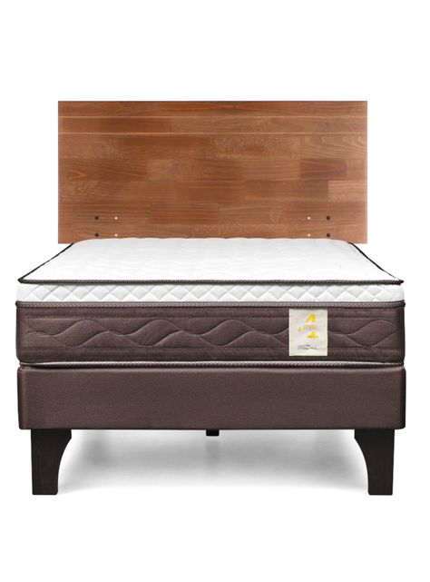 Cama Europea New Style 4 Plus 1 Plaza + Respaldo Tabor Café-1