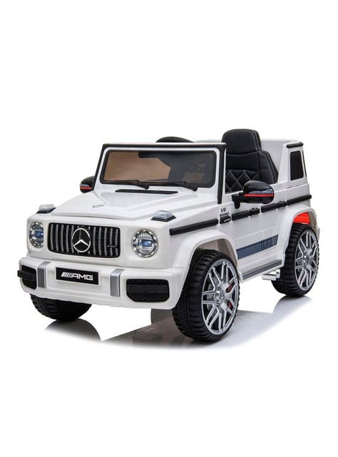 Jeep G63 Batería 12V Licencia Mercedes Benz Blanco-0