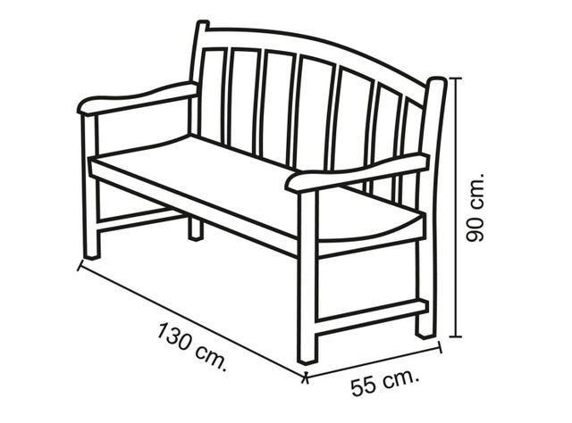 Banca Teca Java 130x65x90 cm Dora Decora-2