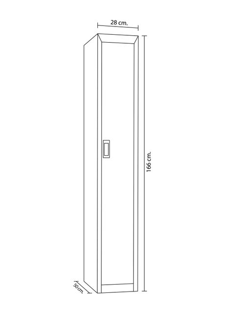 Locker Office Llaves Rojo 1 Puerta 28x50x166 cm Maletek-1