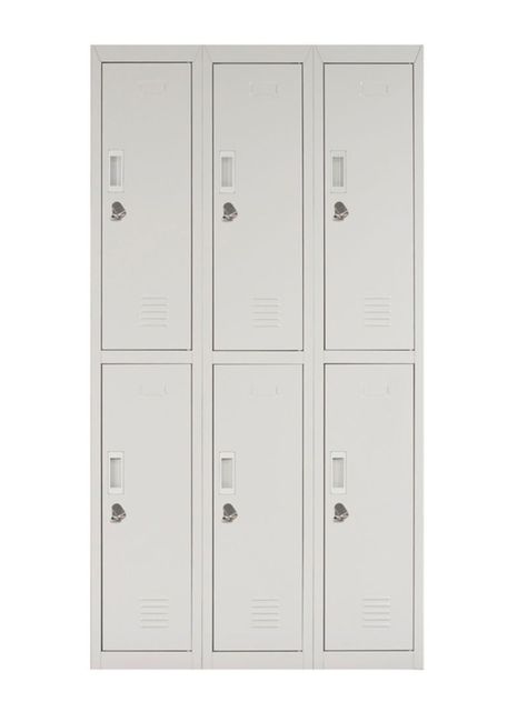 Locker Office Candado Gris 6 Puertas 83x50x166 cm Maletek-0