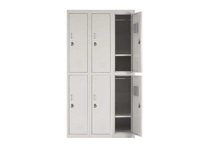 Locker Office Candado Gris 6 Puertas 83x50x166 cm Maletek-2