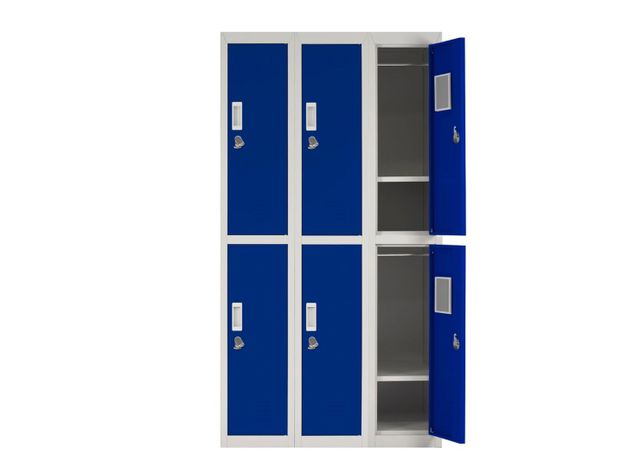 Locker Office Candado Azul 6 Puertas 83x50x166 cm Maletek-2
