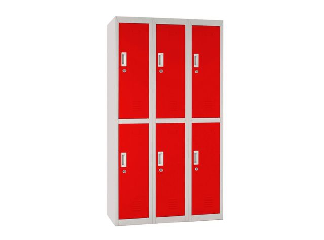 Locker Office Llaves Rojo 6 Puertas 83x50x166 cm Maletek-2