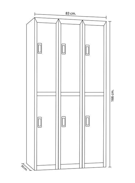 Locker Maletek Office Portacandado 6 Puertas Gris-1
