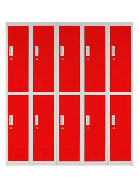 Locker Office Llaves Rojo 10 Puertas 140x50x166 cm Maletek-0