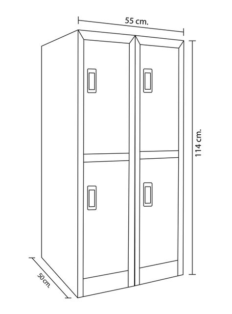 Locker Office Mini Llaves Gris 4P Maletek-1