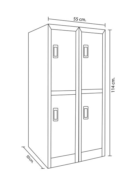 Locker Office Mini Llaves Multicolor 4P Maletek-1