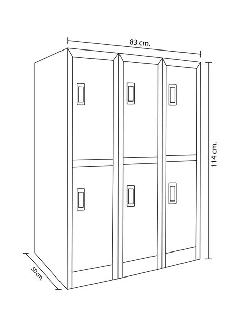 Locker Office Mini Llaves Multicolor 6P 83 x 50 x 114 cm-1