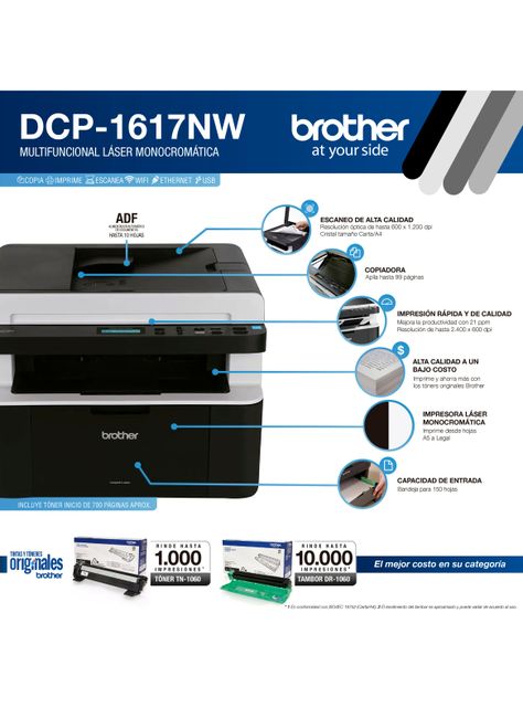 Impresora Multifuncional DCP1617NW-4