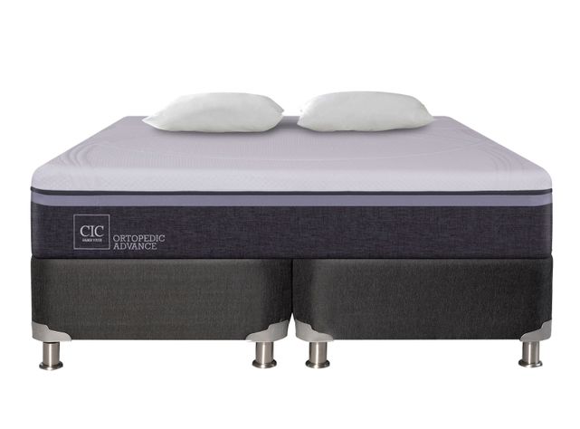 Box Spring Ortopedic Advance B5 King + Almohadas-1