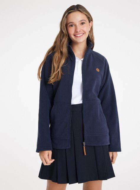 Polar con Cierre, Bolsillo y Cuello Alto Niña Talla S-M-L-0