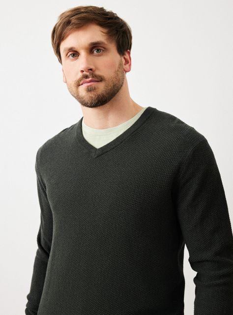 Sweater Básico Cuello V Texturado-2