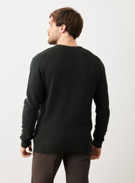 Sweater Básico Cuello V Texturado-1